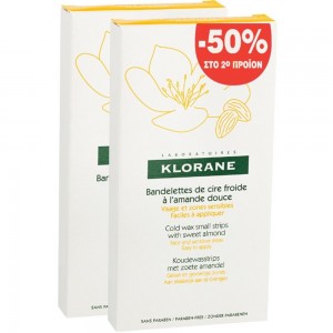 Klorane Set Cold Wax Small Strips with Sweet Almond -50% στο 2ο Προϊόν 2x6 διπλές ταινίες 