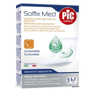 Pic Solution Αποστειρωμένα Αυτοκόλλητα Επιθέματα Soffix Med 7x5cm 5τμχ