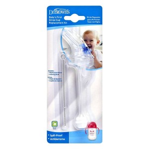 Dr. Brown's Baby's First Straw Cup Replacement Kit (TC073) Ανταλλακτικό Καλαμάκι για Κύπελλο, 1τεμ & Βούρτσα Καθαρισμού, 1τεμ