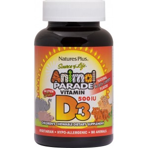 Nature's Plus Animal Parade Vitamin D3 90 μασώμενες ταμπλέτες