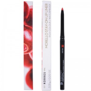 Korres Μorello Stay-On Lip Liner 02 Real Red Αδιάβροχο Μηχανικό Μολύβι Χειλιών 0.35g