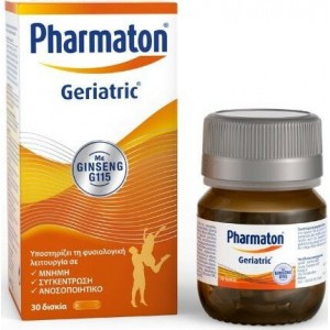 Pharmaton Geriatric με Ginseng G115 Για Ενίσχυση Μνήμης, Συγκέντρωσης & Ανοσοποιητικού 30 ταμπλέτες