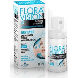 Novax Flora Vision Spray Φυσικό Σπρέι Ματιών για Ξηρά Μάτια με Αλόη Βέρα & Υαλουρονικό Νάτριο 0.3%, 10ml