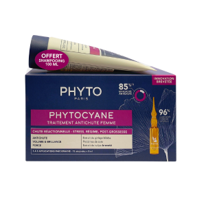 Phyto PROMO PACK Phytocyane Αγωγή Κατά Της Αντιδραστικής Τριχόπτωσης Για Γυναίκες 12x5ml & Σαμπουάν Τριχόπτωσης 100ml