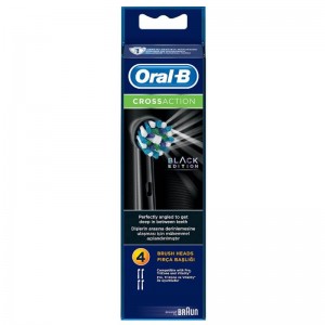 Oral B Cross Action Black Edition, Ανταλλακτικές Κεφαλές Ηλεκτρικής Οδοντόβουρτσας 4τμχ