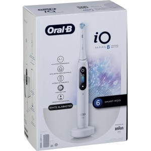 Oral-B iO Series 8 Magnetic White Alabaster Hλεκτρική Οδοντόβουρτσα Νέας Τεχνολογίας iO σε Λευκό Χρώμα, 1 τεμ