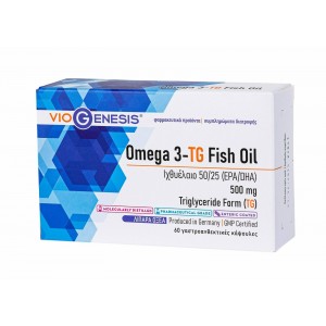 Viogenesis Omega 3-TG Fish Oil Ιχθυέλαιο 500mg 60 μαλακές κάψουλες