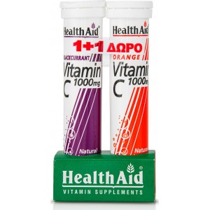 Health Aid Vitamin C Blackcurrant + Vitamin C Orange 1000mg 2x20 αναβράζοντα δισκία