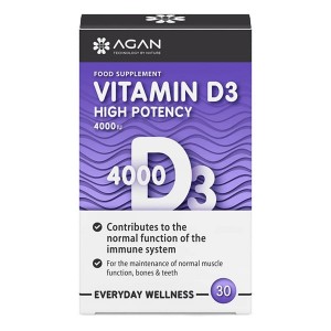 Agan Vitamin D3 High Potency Βιταμίνη για Ανοσοποιητικό 4000iu 30 ταμπλέτες