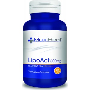 MaxiHeal LipoAct Α-λιποϊκό Οξύ & B-complex 600mg 60 κάψουλες