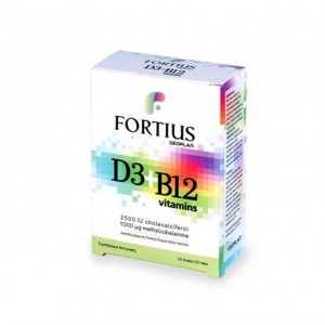 Geoplan Fortius D3 2500 IU + B12 1000μg Συμπλήρωμα Διατροφής 30 ταμπλέτες