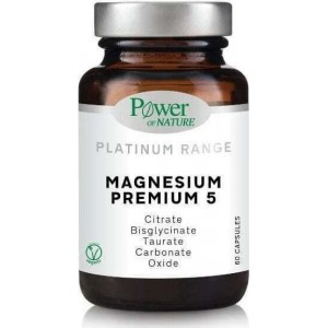 Power Health Platinum Magnesium Premium 5 Συμπλήρωμα Διατροφής για το Μυϊκό & Νευρικό Σύστημα, 60caps