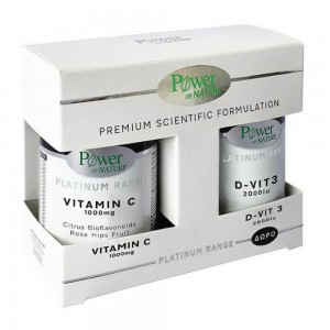 Power Of Nature Platinum Range Vitamin C 1000mg 20 ταμπλέτες & Vit D3 2000iu 20 ταμπλέτες