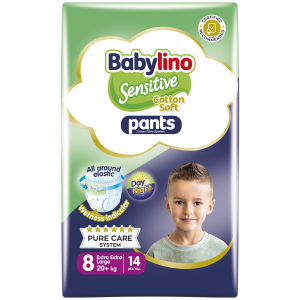 Babylino Sensitive Pants Cotton Soft Πάνες Βρακάκι No. 8 για 20+kg 14τμχ