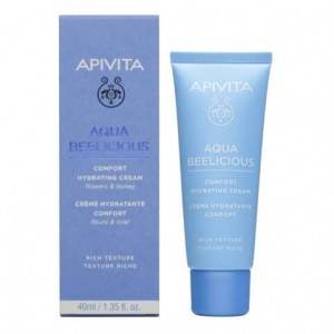 Apivita Aqua Beelicious Comfort Hydrating Cream Rich Texture, Απαλή Κρέμα Ενυδάτωσης Πλούσιας Υφής Με Λουλούδια και Μέλι 40ml