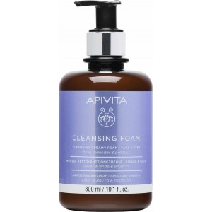 Apivita Cleansing Foam Face & Eyes Κρεμώδης Αφρός Καθαρισμού με Ελιά & Λεβάντα 300ml