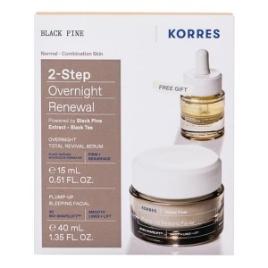 Korres Black Pine Promo Plump-Up Sleeping Facial Κρέμα Νύχτας με Μαύρη Πεύκη 4D για Σύσφιγξη & Lifting, 40ml & Δώρο Overnight Total Revival Serum Ορός Προσώπου για Ολική Ανανέωση, 15ml, 1σετ