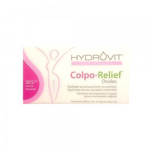 Hydrovit Intimcare Colpo-Relief Ovules Κολπικά Υπόθετα για Πρόληψη & Αντιμετώπιση της Κολπικής Ξηρότητας, 10τεμ