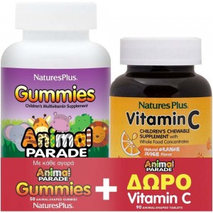 Natures Plus Promo Animal Parade Gummies 50 gummies & Animal Parade Vitamin C 90 tablets