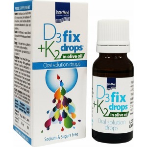 Intermed D3+K2 Fix Drops In Olive Oil Oral Solution Drops 12ml