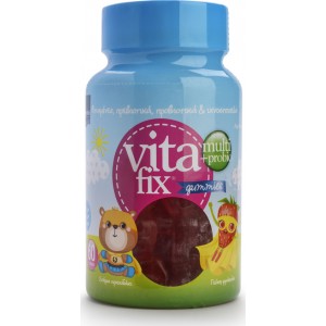 Intermed Vitafix Multi & Probio Gummies Παιδικά Ζελεδάκια με 9 Βιταμίνες, Πρεβιοτικά, Προβιοτικά & Ιχνοστοιχεία 60 Ζελεδάκια