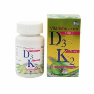 Medichrom Vitamins Extra D3 5000iu & K2 120mcg 60 Δισκία