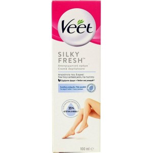 Veet Silky Fresh Ευαίσθητες Επιδερμίδες Αποτριχωτική Κρέμα 100ml