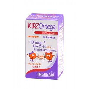 Health Aid Kidz Omega 3 με Γεύση Πορτοκάλι, 60 μασώμενες κάψουλες