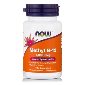 Now Methyl B12,1000 mcg (Methylcobalamin), 100 lozenges