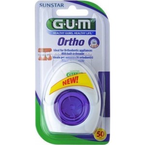 GUM Ortho Floss x50 Strands, Ειδικό Ορθοδοντικό Νήμα