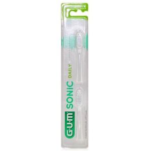 GUM Sonic Daily Soft 4110 Ανταλλακτικές Κεφαλές για Ηλεκτρική Οδοντόβουρτσα Λευκό 2τμχ