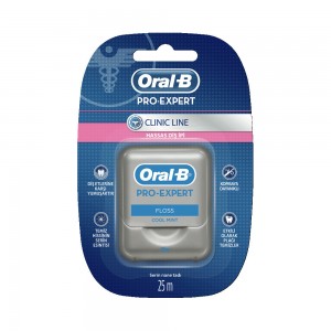 Oral-B Pro Expert Clinic Line Floss Κερωμένο Οδοντικό Νήμα με Γεύση Cool Mint 25m