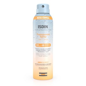 Isdin Fotoprotector Transparent Wet Skin Αδιάβροχη Αντηλιακή Λοσιόν για το Σώμα SPF30 σε Spray 250ml