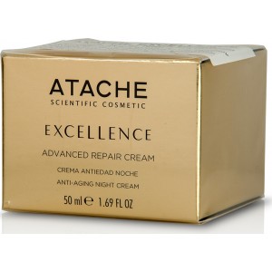 Atache Excellence Κρέμα Προσώπου Νυκτός για Αντιγήρανση & Ανάπλαση με Υαλουρονικό Οξύ 50ml