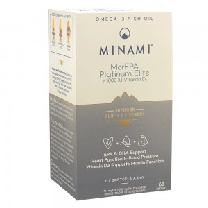 Minami MorEPA Platinum Elite + 1000IU Vitamin D3 60 caps