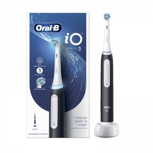 Oral-B iO Series 3 Magnetic Black Ηλεκτρική Οδοντόβουρτσα με Θήκη Ταξιδίου 1 Τεμάχιο